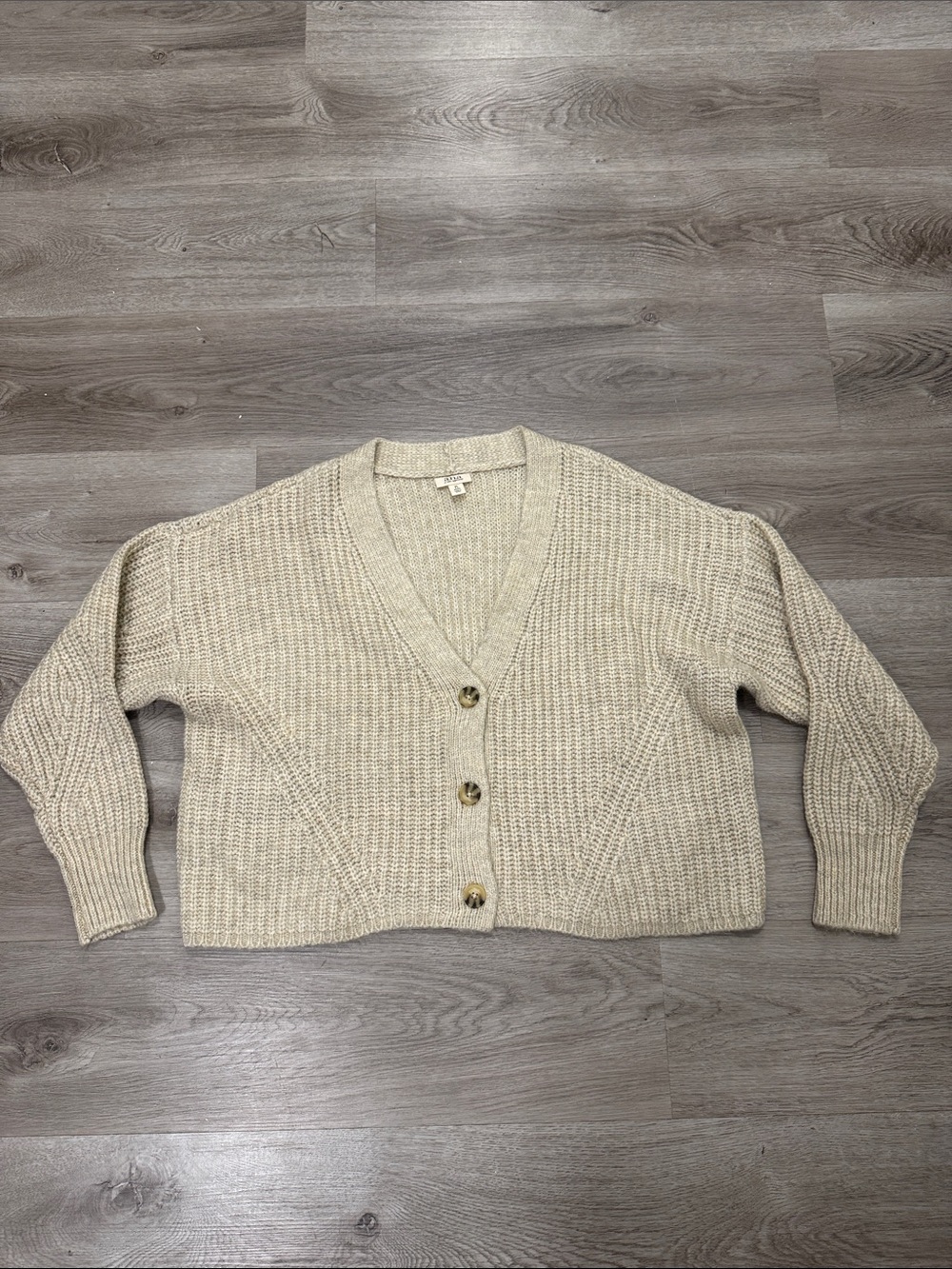 a.n.a Cream V-Neck Button Cardigan Petite Large